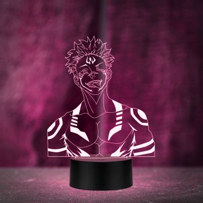 3D Illusion Jujutsu Kaisen Anime Led Night lamp for Bedroom Decor Night lamp 16 Color Changing Light With Remote Gift for Birthday (Wooden Base)